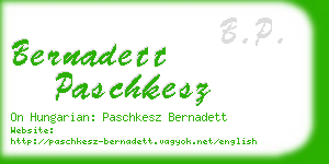 bernadett paschkesz business card